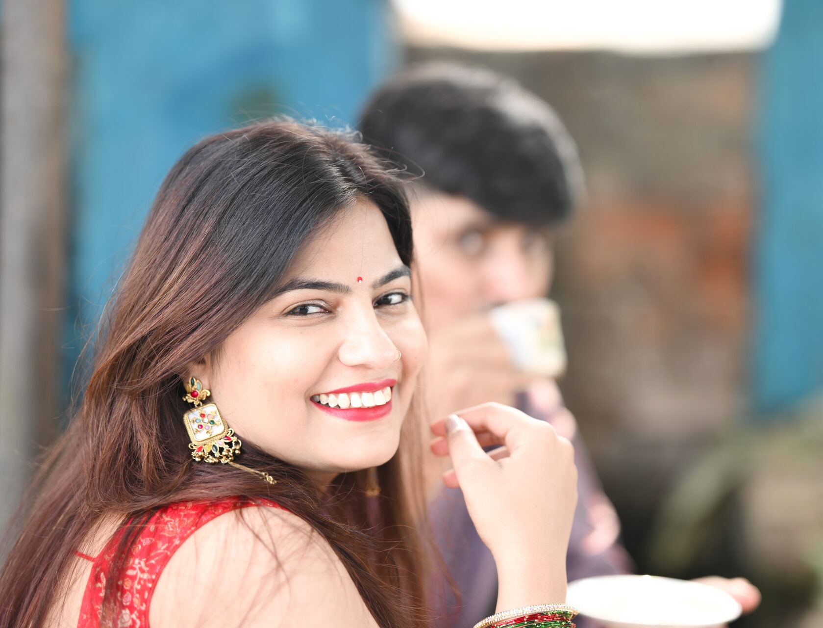Golden hour outdoor portrait photography session in Rajasthan
